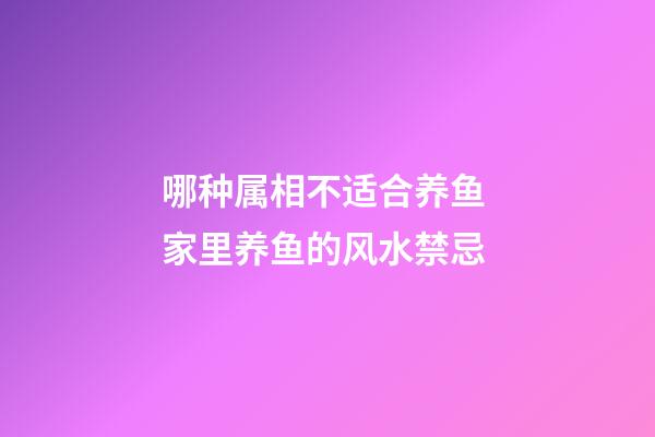 哪种属相不适合养鱼 家里养鱼的风水禁忌